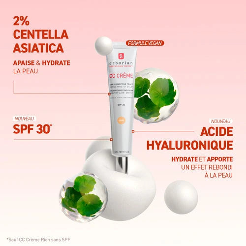 CC Crème à la Centella Asiatica - Teinte Clair Soin Visage erborian 