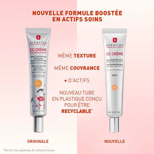 CC Crème à la Centella Asiatica - Teinte Clair Soin Visage erborian 