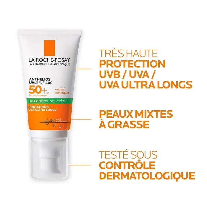Anthelios UVMUNE 400 Gel Crème Oil Control SPF50+ Soin Visage La Roche-Posay 