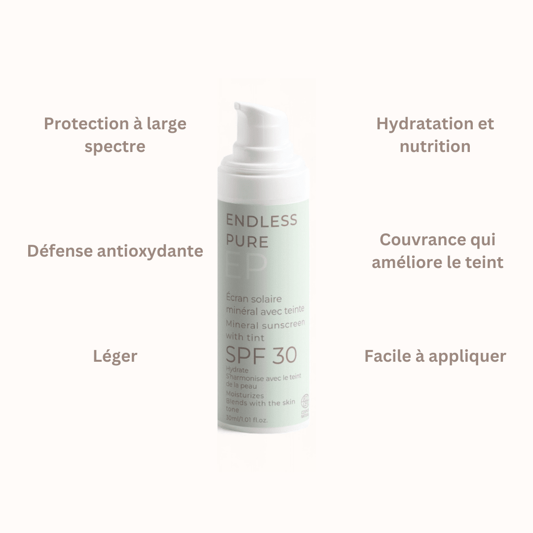 Kit Crème de jour + Crème solaire minérale teintée SPF30 Soin Anti-age ENDLESS PURE 