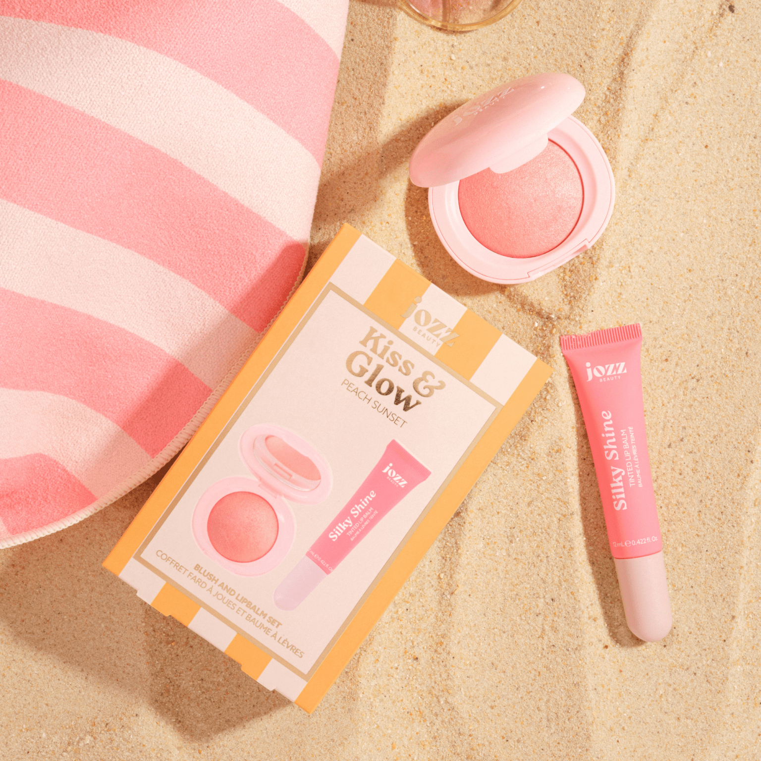 KISS&GLOW SET N°1 PEACH SUNSET Maquillage Jozz Beauty 