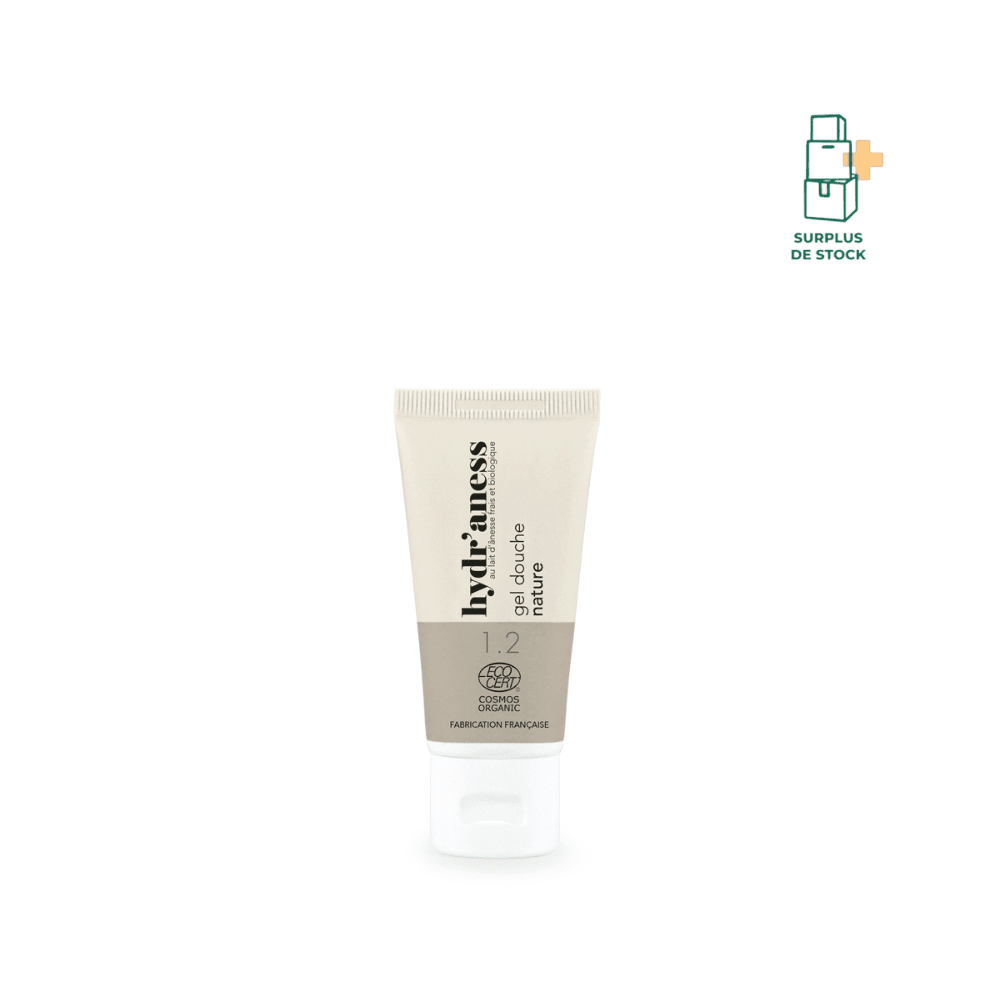 Gel douche naturel certifié bio au lait d’ânesse hygiène Hydr'aness Format Voyage - 30 ml 