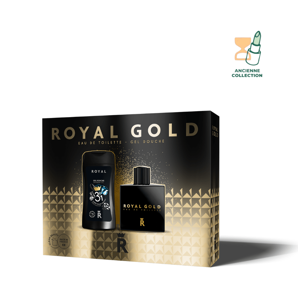 COFFRET ROYAL GOLD - Eau de toilette & Gel douche Parfum Homme ROYAL 100 ml + 250 ml Parfum Épicé et tonique 
