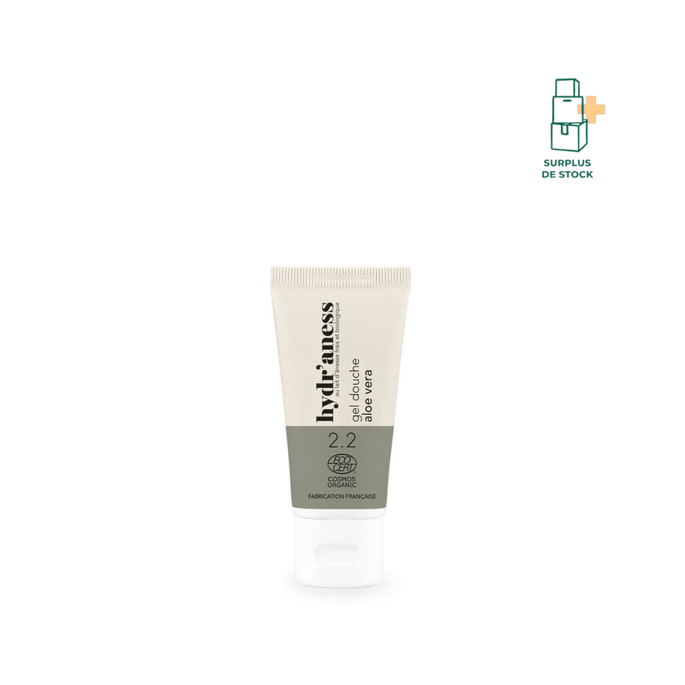 Gel douche aloe vera certifié bio au lait d’ânesse hygiène Hydr'aness Format Voyage - 30 ml 
