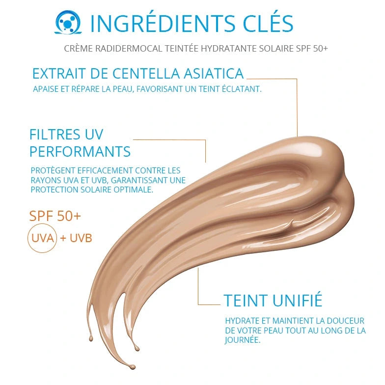 CRÈME RADIDERMOCAL TEINTÉE – SPF50+ Hydratante & Haute Protection Soin solaire Effica-Derme 
