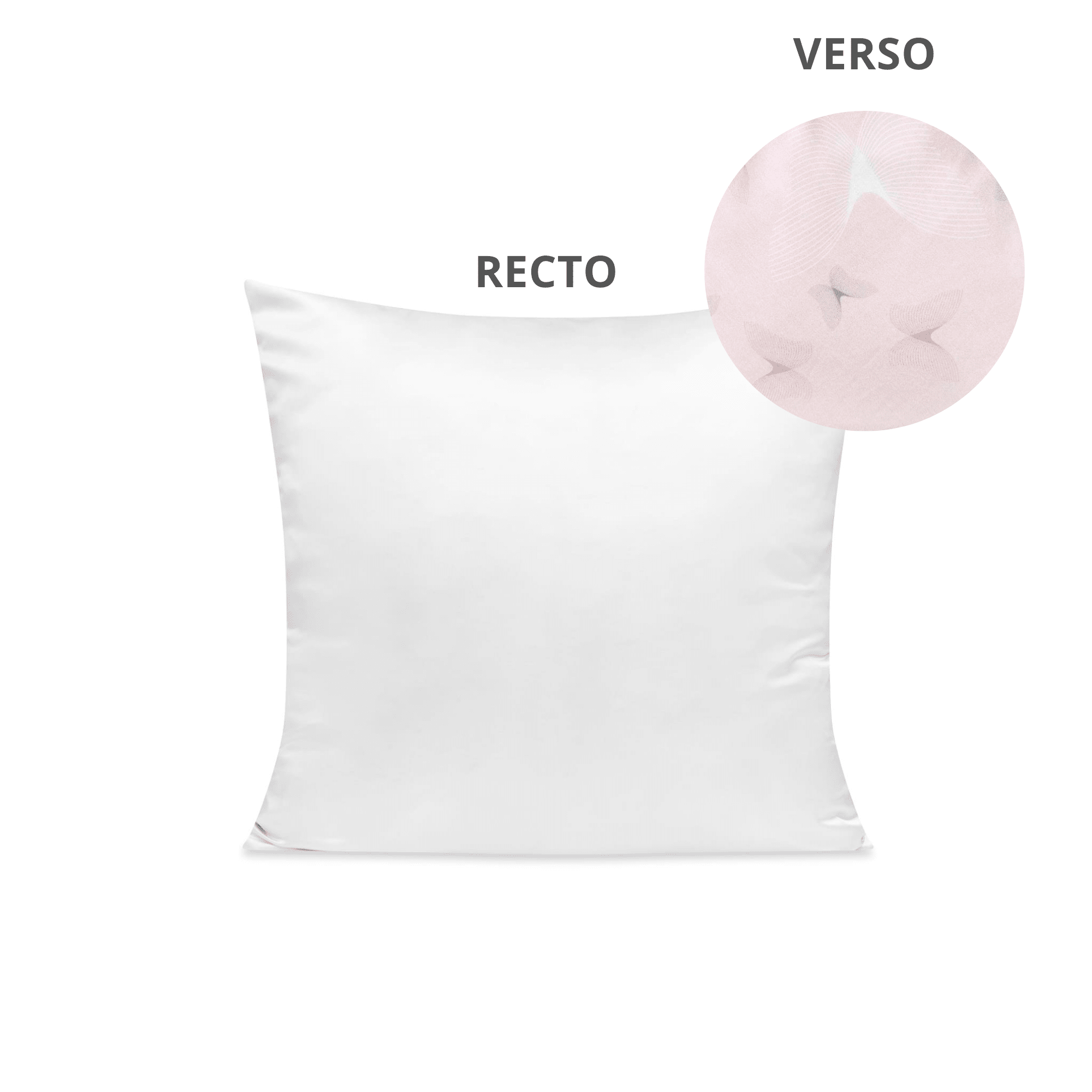 Taie d'oreiller en soie - Made in France – [Soie bio grade 6A] taie pour oreiller SILKBIOTIC Dimensions : 65x65cm Papillons roses 