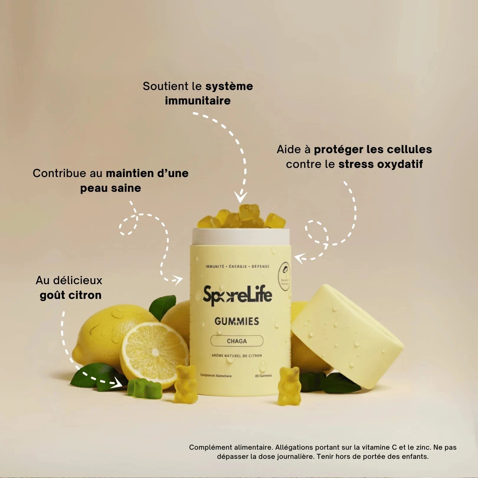 Gummies au Chaga - Immunité, énergie, peau Complément Alimentaire Sporelife 