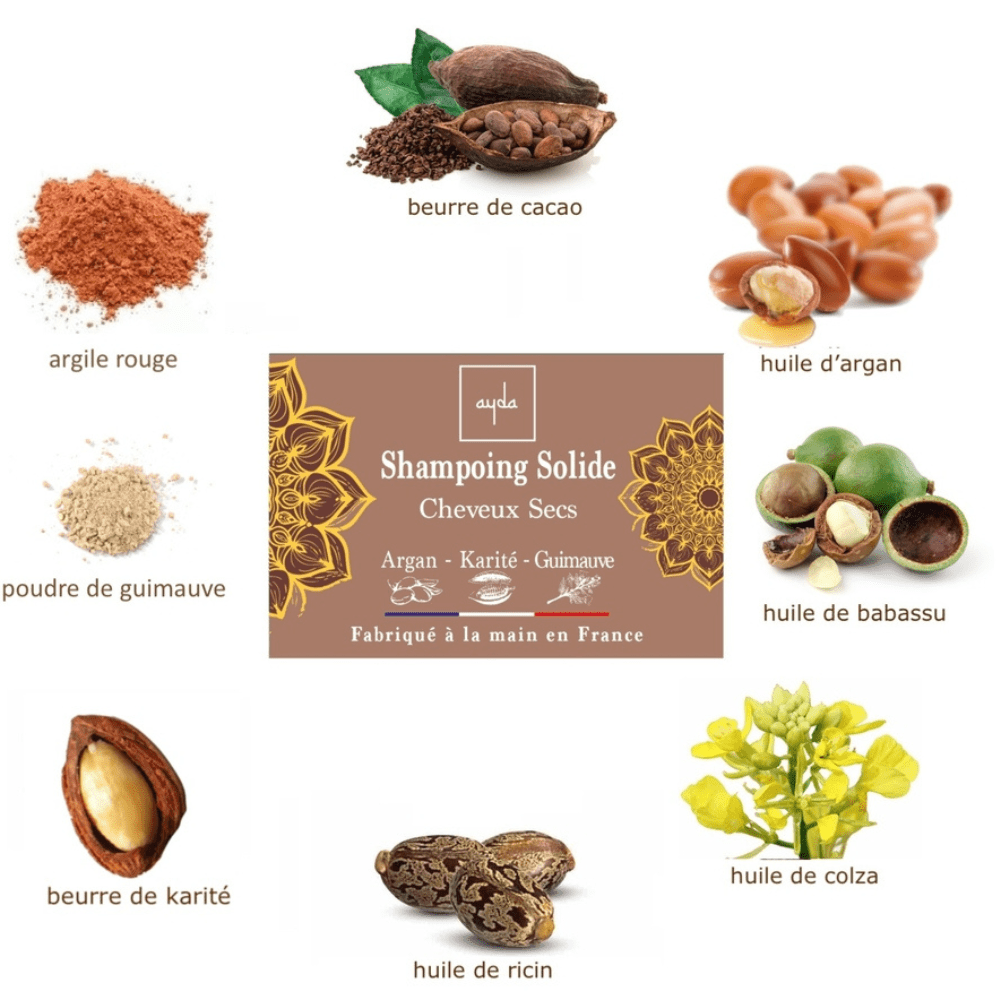 Shampoing solide pour cheveux secs Soin Capillaire Ayda 