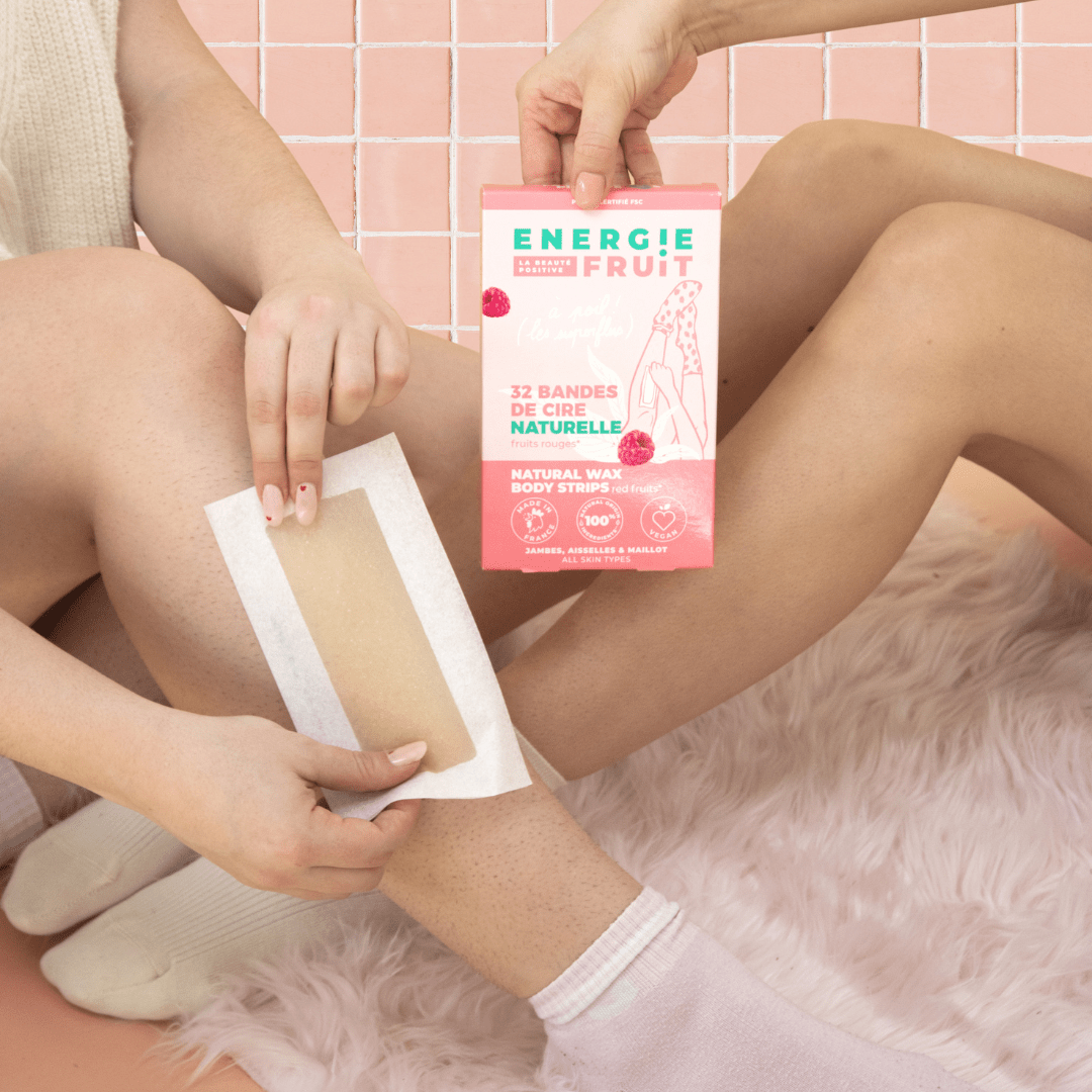 20 Bandes de Cire Froide Végan Corps - Fruits Rouge épilation ENERGIE FRUIT 
