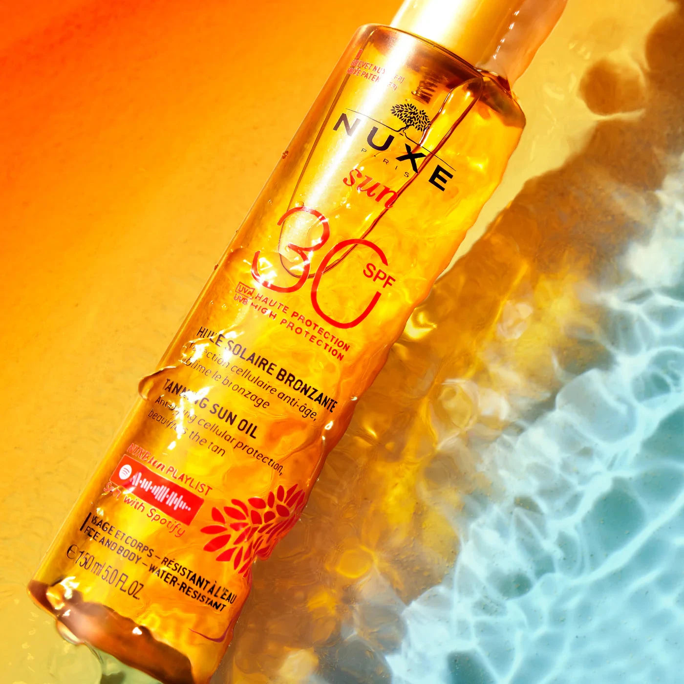 Huile Solaire Bronzante Haute Protection SPF30 Soin Corps NUXE 