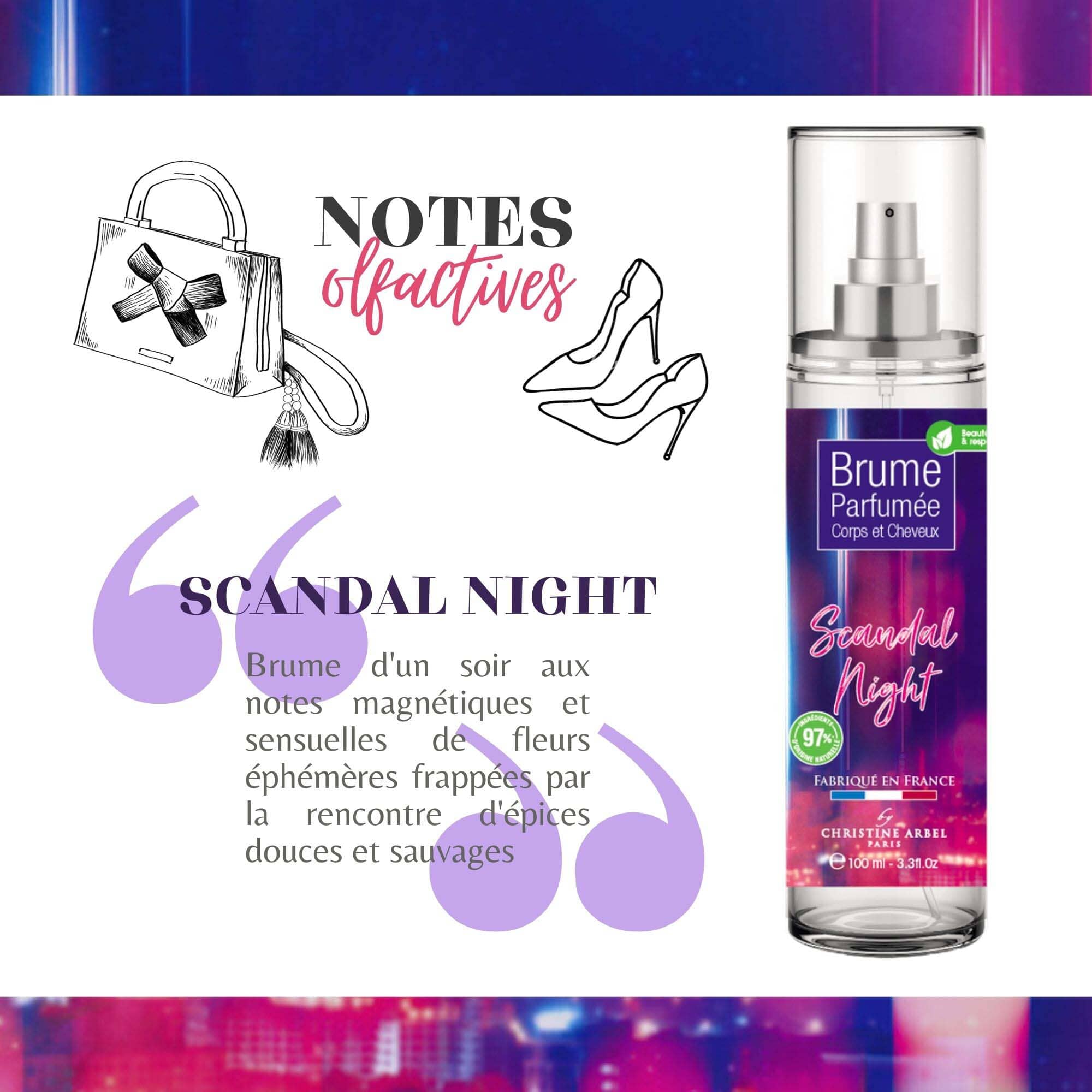 CHRISTINE ARBEL - Brume Corps et Cheveux SCANDAL NIGHT Parfum Compagnie Européenne des Parfums 