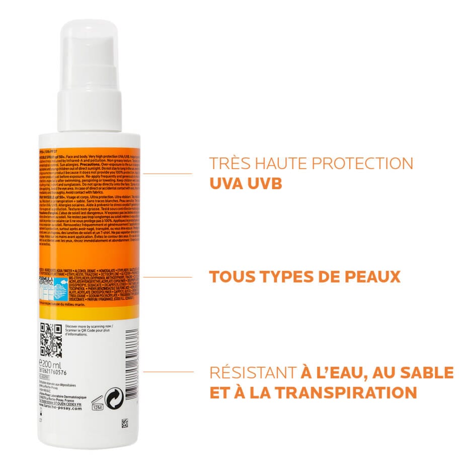 Anthelios Crème Solaire en Spray SPF50+ Soin Visage La Roche-Posay 