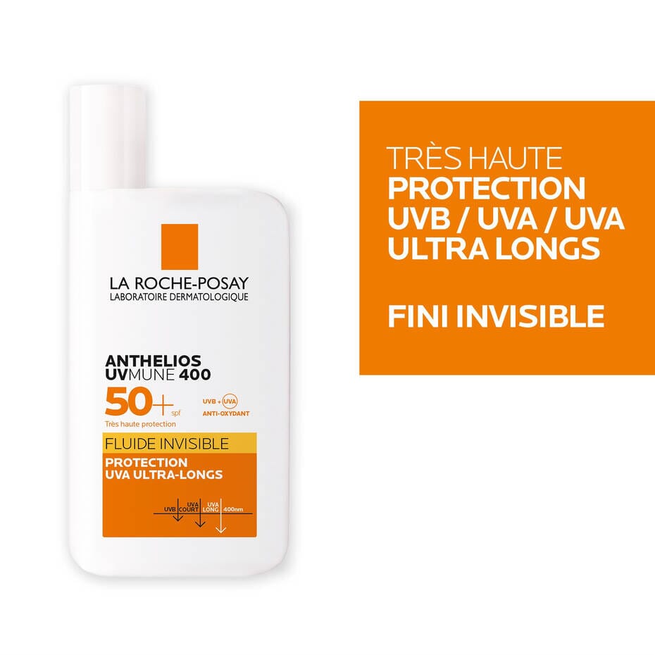 Anthelios UVMUNE 400 Crème Solaire fluide invisible SPF50+ protection solaire La Roche-Posay 