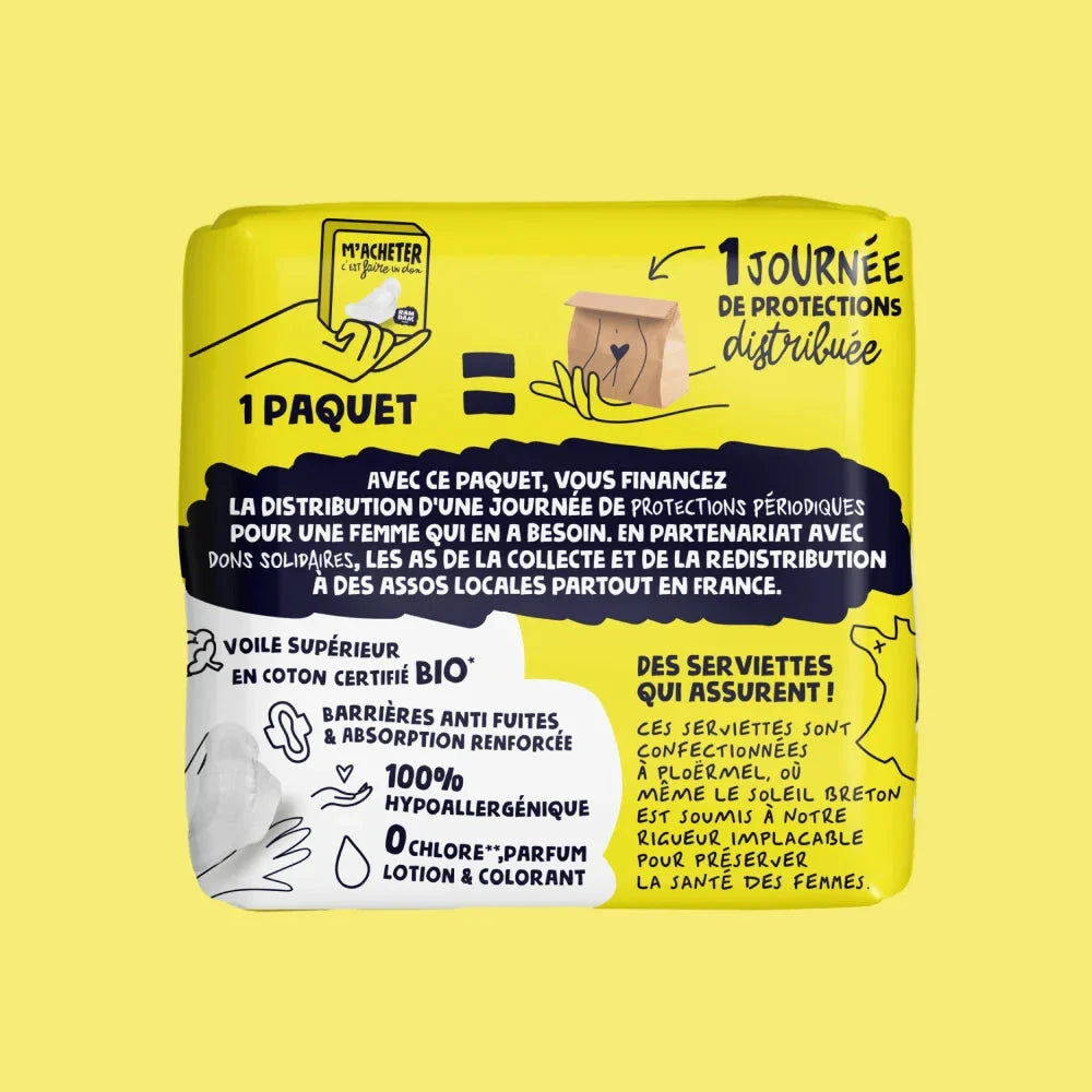 Serviettes jour ultra minces avec ailettes x14 Soin Nettoyant RAMDAM SOCIAL 