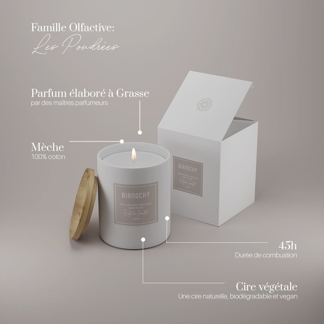 Bougie parfumée - Musc Blanc Bougie Parfumée BIANOCHY 