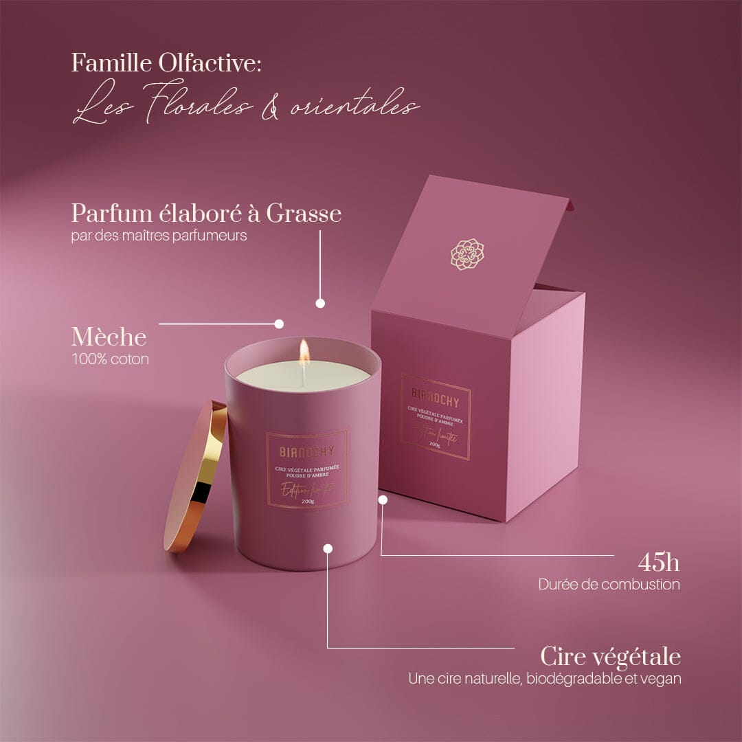 Bougie parfumée - Poudre d'Ambre Bougie Parfumée BIANOCHY 