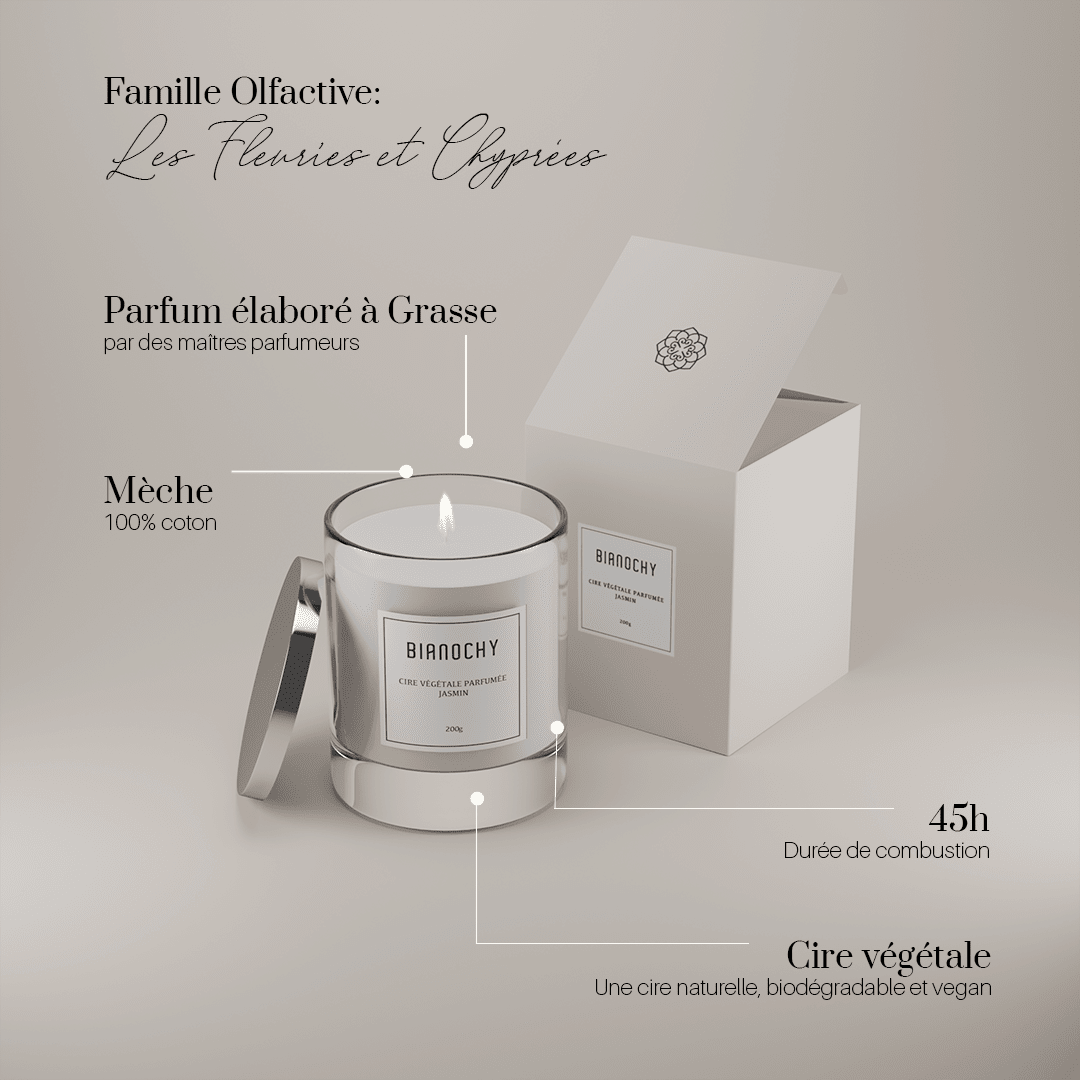 Bougie parfumée - Jasmin Bougie Parfumée BIANOCHY 