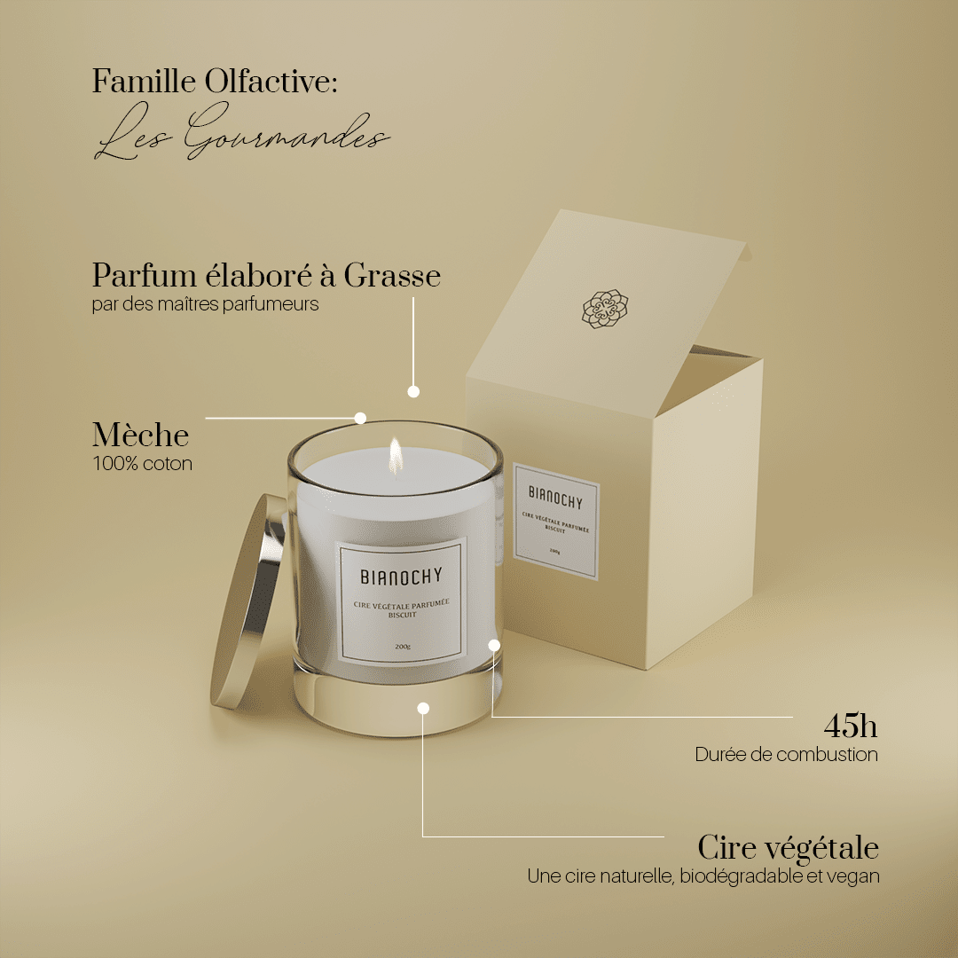 Bougie parfumée - Biscuit Bougie Parfumée BIANOCHY 