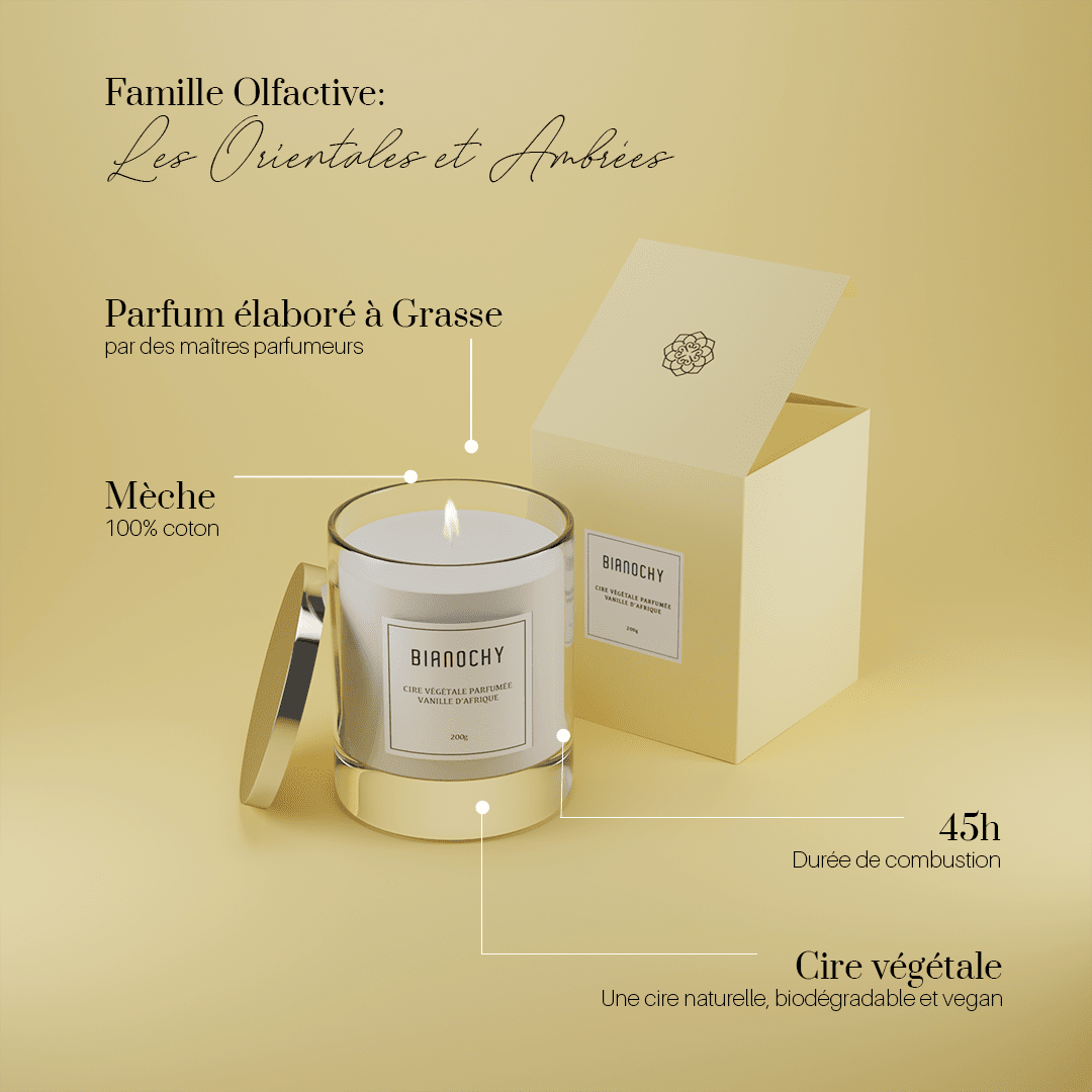 Bougie parfumée - Vanille d'Afrique Bougie Parfumée BIANOCHY 
