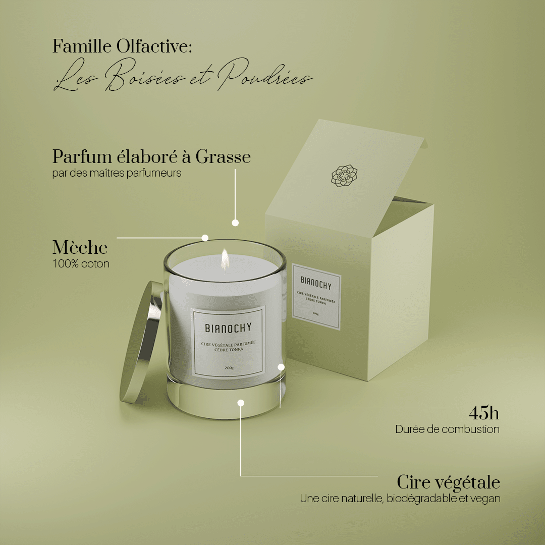 Bougie parfumée - Cèdre Tonka Bougie Parfumée BIANOCHY 