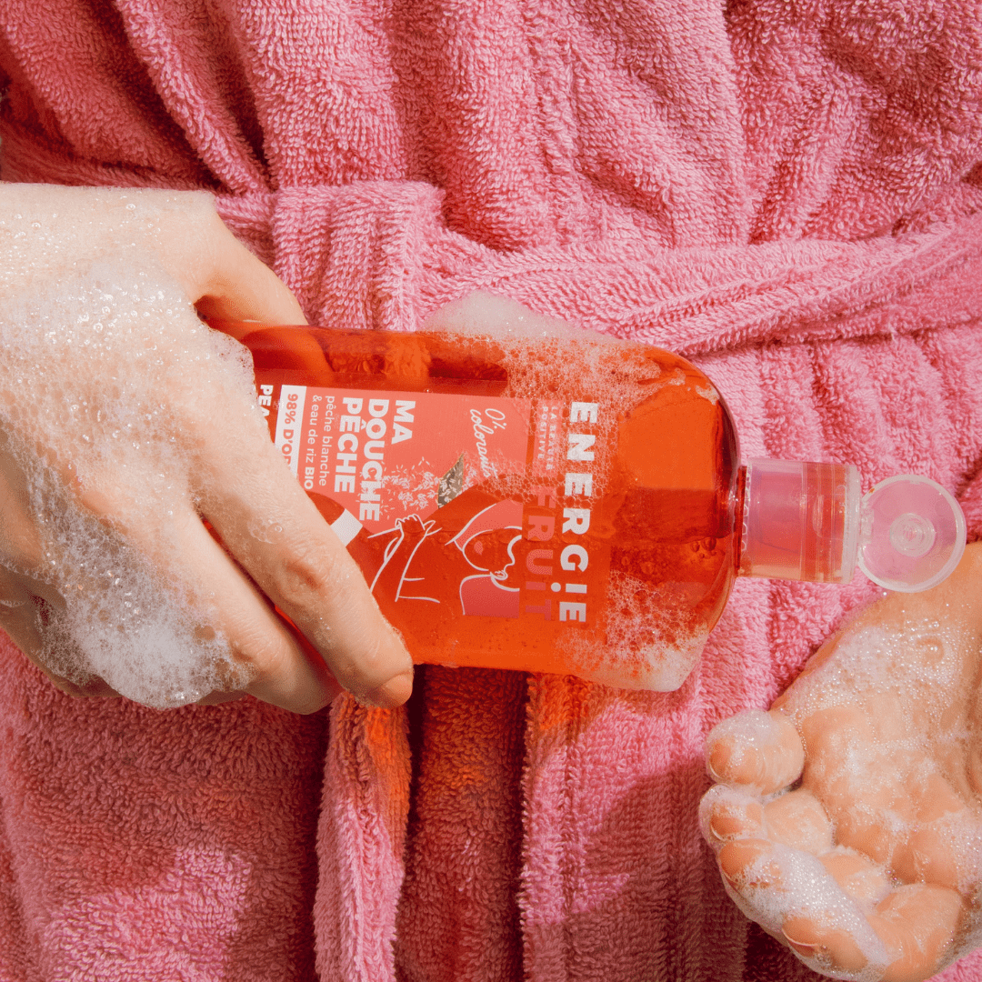 Gel Douche Pêche Blanche et Eau de Riz Soin Corps ENERGIE FRUIT 