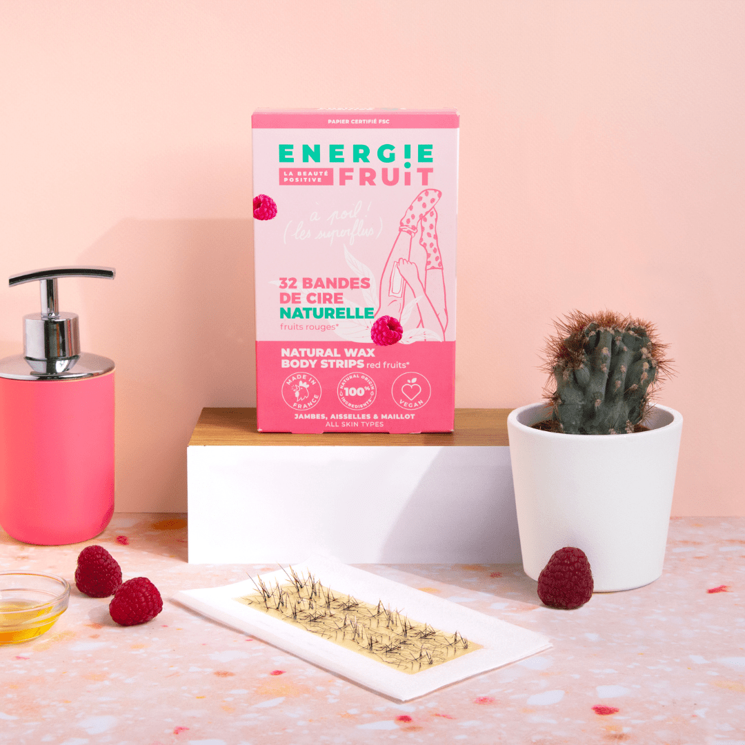 20 Bandes de Cire Froide Végan Corps - Fruits Rouge épilation ENERGIE FRUIT 