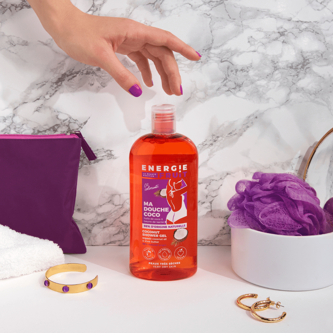 Gel Douche Coco & Beurre de Karité Bio 98% Soin Nettoyant ENERGIE FRUIT 