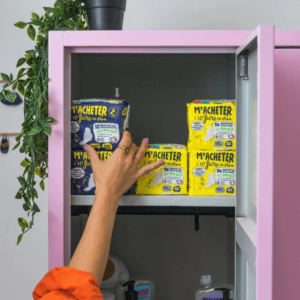 Serviettes Nuit ultra minces avec ailettes x10 Soin Nettoyant RAMDAM SOCIAL 