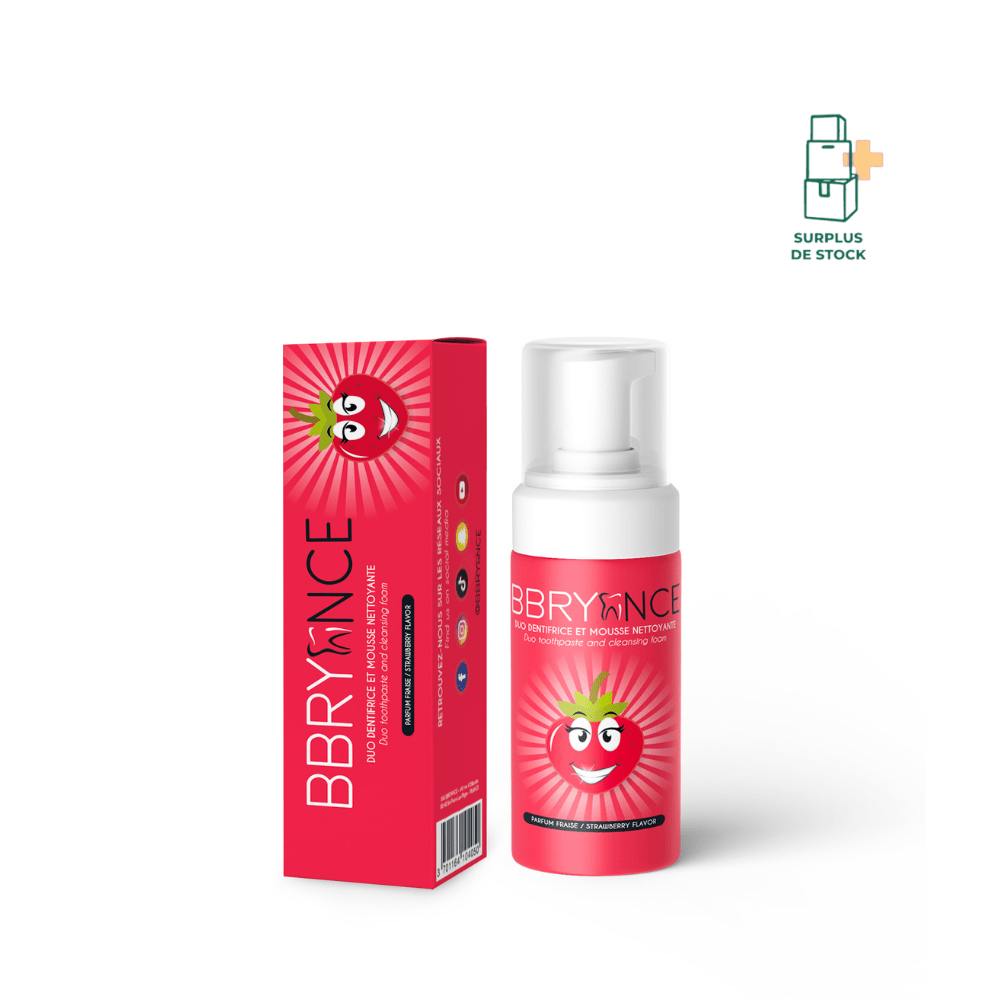 MOUSSE DENTIFRICE BLANCHEUR - Parfum au choix Soin dentaire Bbryance CERISE 60 utilisations (1 mois) 