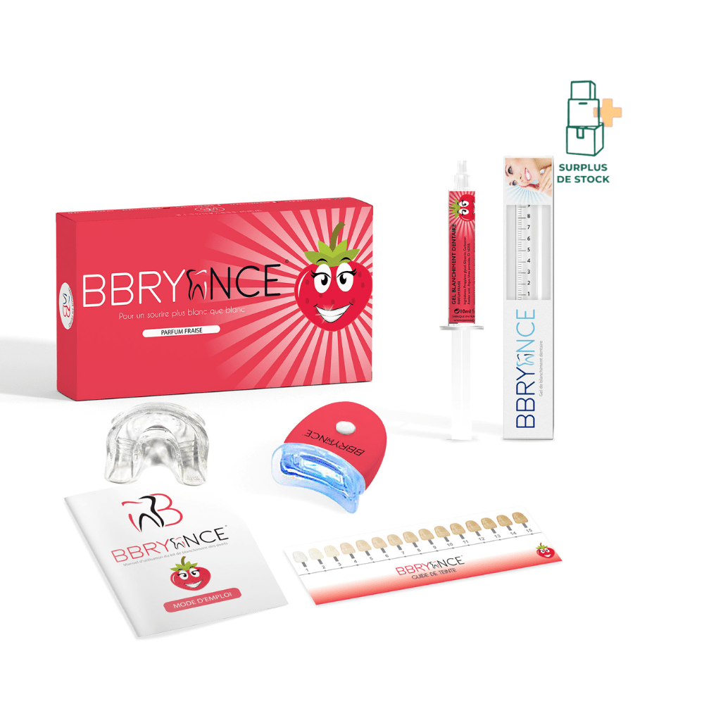 KIT BLANCHIMENT DENTAIRE - Parfum au choix Soin dentaire Bbryance FRAISE 