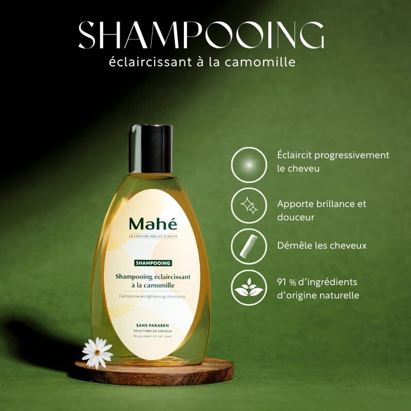Shampooing éclaircissant à la Camomille Shampoing Mahé 