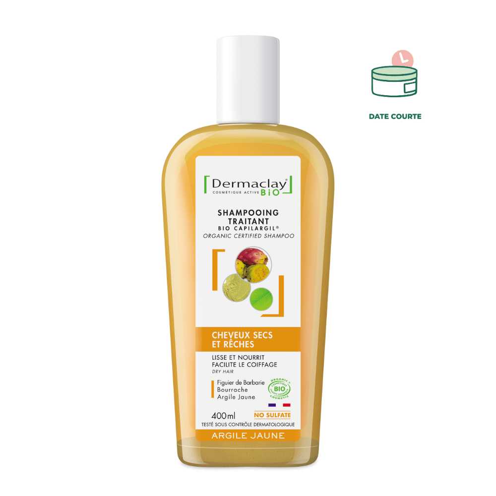 Shampoing CHEVEUX SECS & RECHES - CERTIFIÉ BIO shampoing Dermaclay À utiliser de préférence avant mars 2025 400 ml 