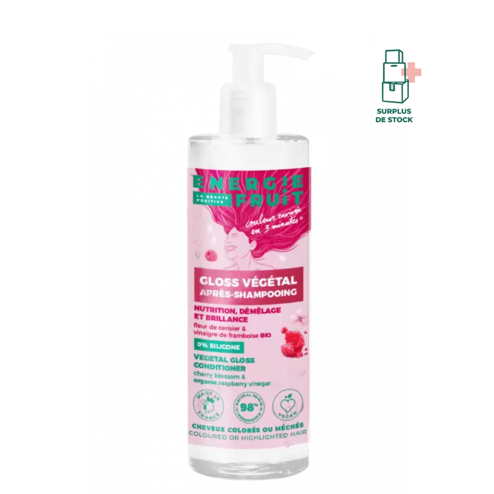 Après-shampoing protection & éclat couleur gloss végétal - Fleur de cerisier & vinaigre de framboise BIO Après Shampoing ENERGIE FRUIT 300 ml 