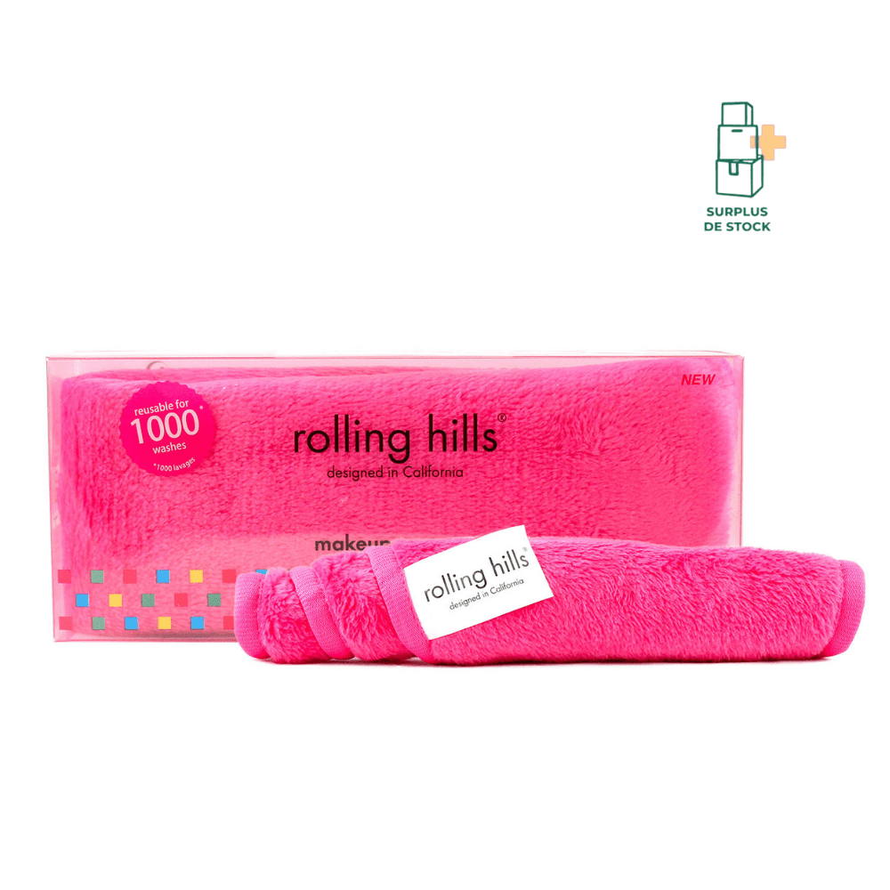 Serviette Démaquillante Lavable accessoire maquillage ROLLING HILLS Rose 