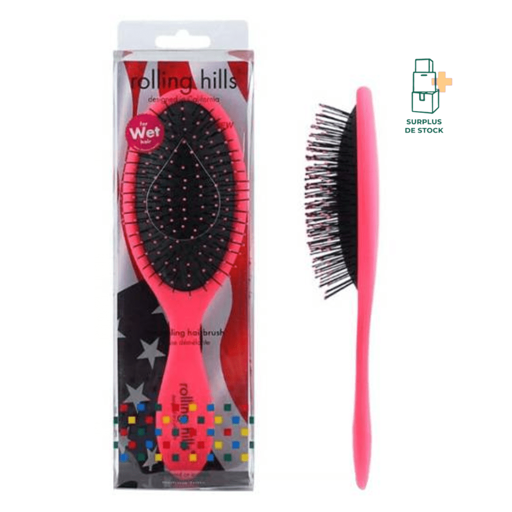 Brosse Démêlante Accessoire Cheveux ROLLING HILLS Rose 