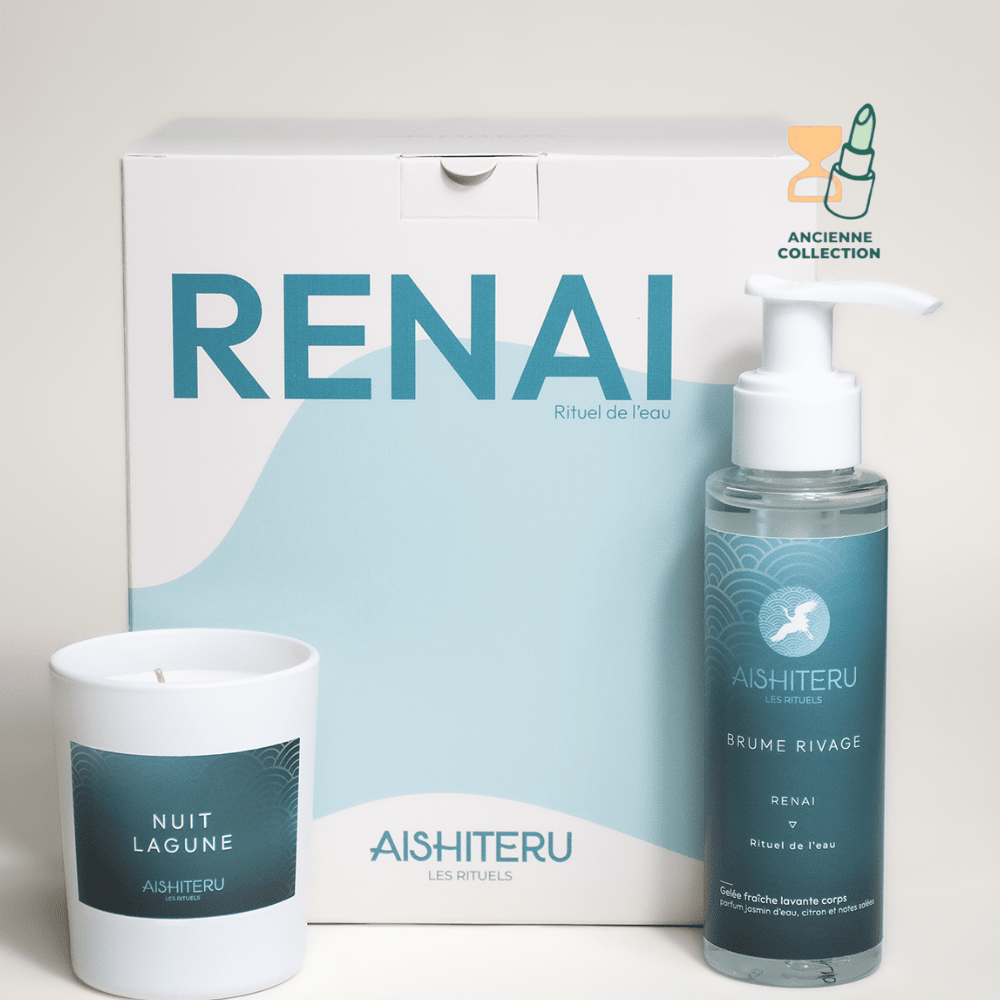 RENAI - Coffret rituel de l’eau parfum d'interieur AISHITERU Set de 2 produits Parfum : Anis vert Concombre et Vanille 