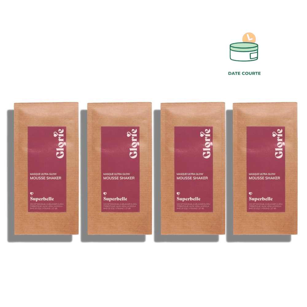 Superbelle - 4 Masques Gel Éclat de la peau - DIY Masque GLORIE À utilise de préférence avant octobre 2024 Kit de 4 masques 