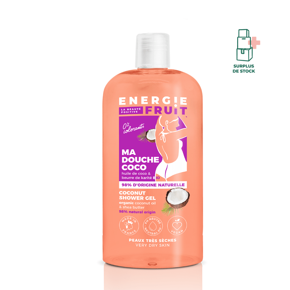 Gel Douche Coco & Beurre de Karité Bio 98% Soin Nettoyant ENERGIE FRUIT 500 ml 