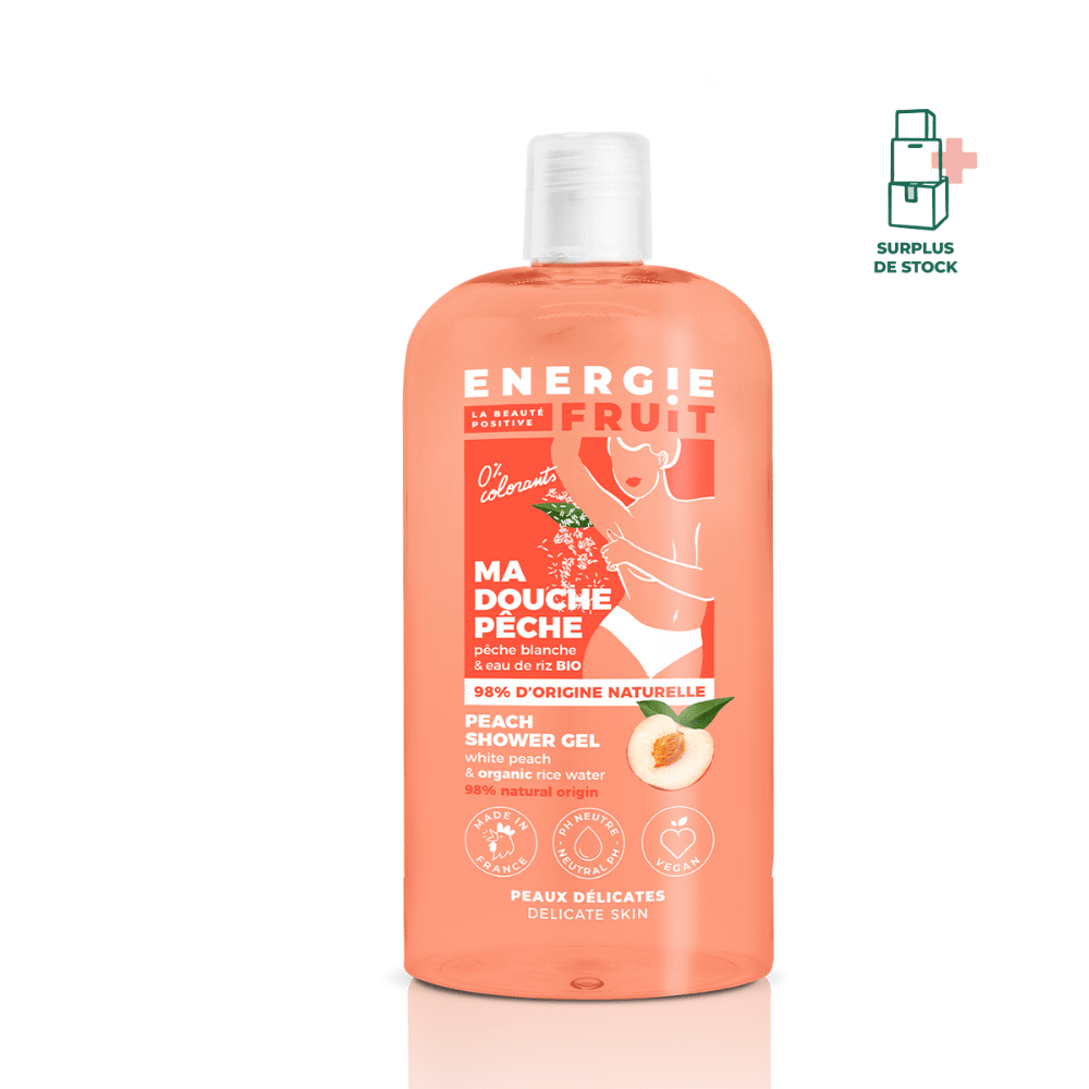 Gel Douche Pêche Blanche et Eau de Riz Soin Corps ENERGIE FRUIT 500 ml 