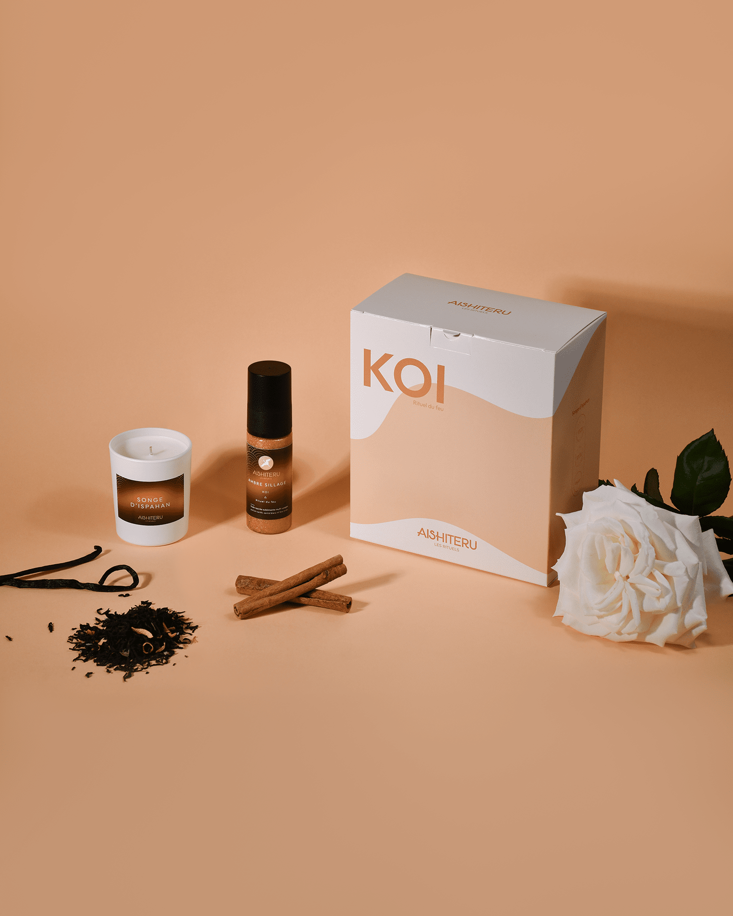 KOI - Coffret rituel du feu parfum d'interieur AISHITERU 