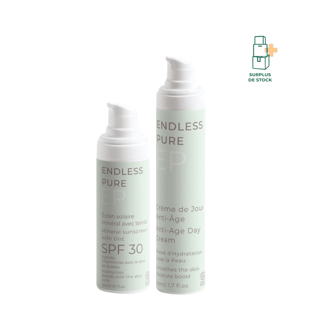 Kit Crème de jour + Crème solaire minérale teintée SPF30 Soin Anti-age ENDLESS PURE 50 ml + 30 ml 