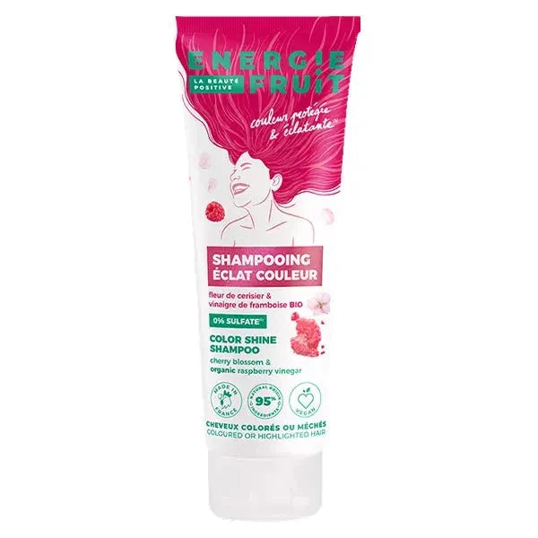 Shampoing protection & éclat couleur gloss végétal - Fleur de cerisier & vinaigre de framboise BIO - sans sulfate Après Shampoing ENERGIE FRUIT 