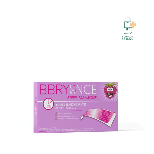 STRIPS BLANCHISSANT FRAMBOISE Soin dentaire Bbryance FRAMBOISE 14 bandes de blanchiment dentaire - 7x7 