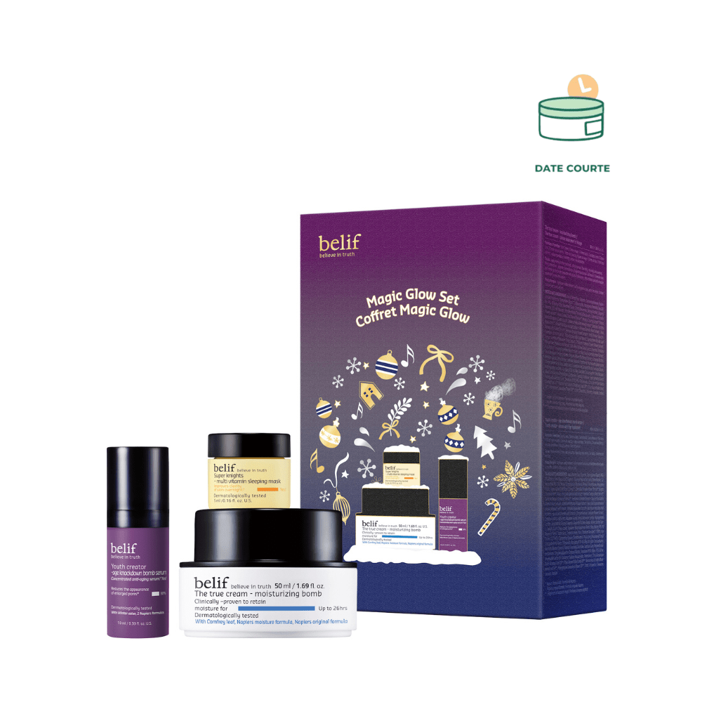 Magic Glow Set Soin Visage BELIF À utiliser de préférence avant Mars 2026 Kit de Voyage 3 produits 