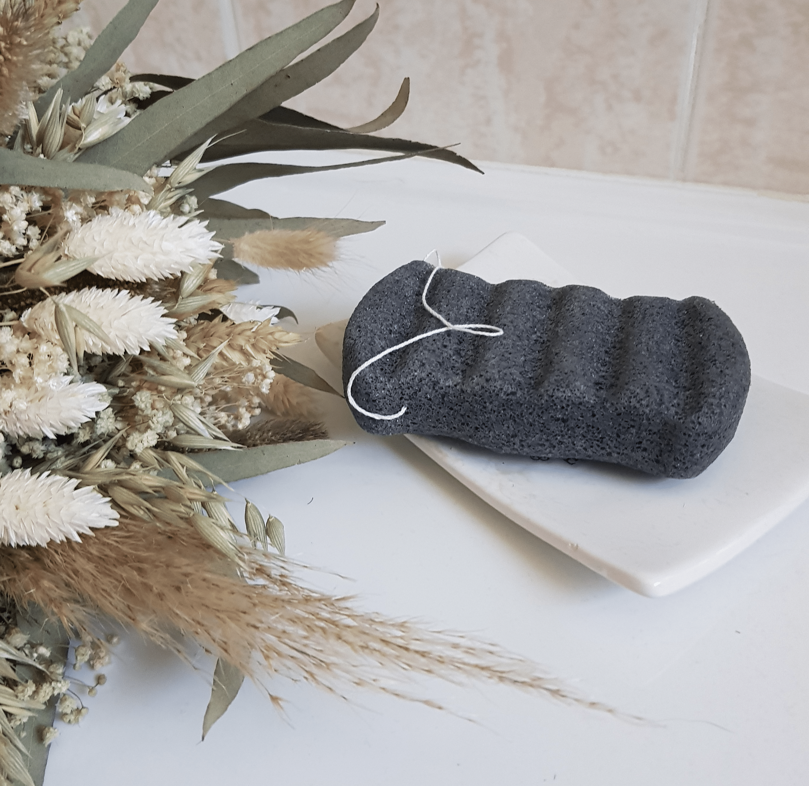 Eponge Konjac Charbon de bambou - Corps - Purifiante Accessoire Horizane Santé 