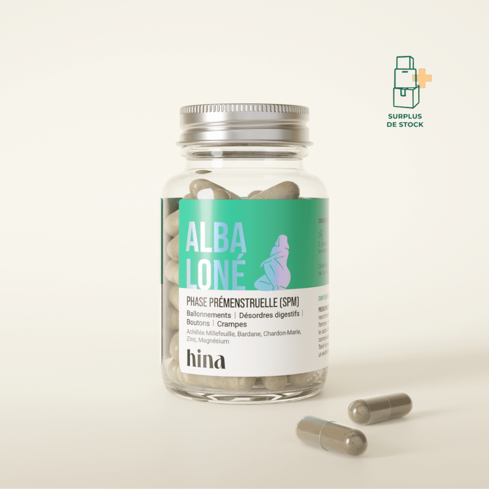 Alba Loné - Complément anti ballonnement et acné hormonale Complément Alimentaire HINA Cure - 1 mois 