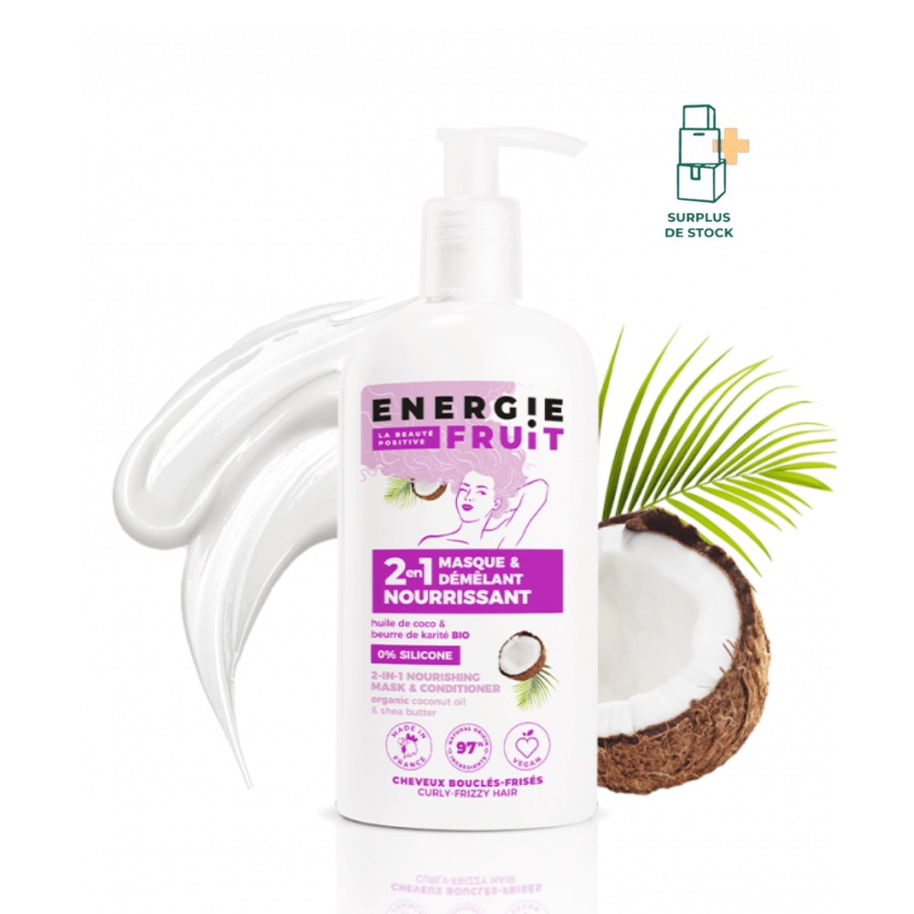 Masque & démêlant 2 en 1 - Huile de Coco & Beurre de Karité bio Soin Capillaire ENERGIE FRUIT 300 ml 