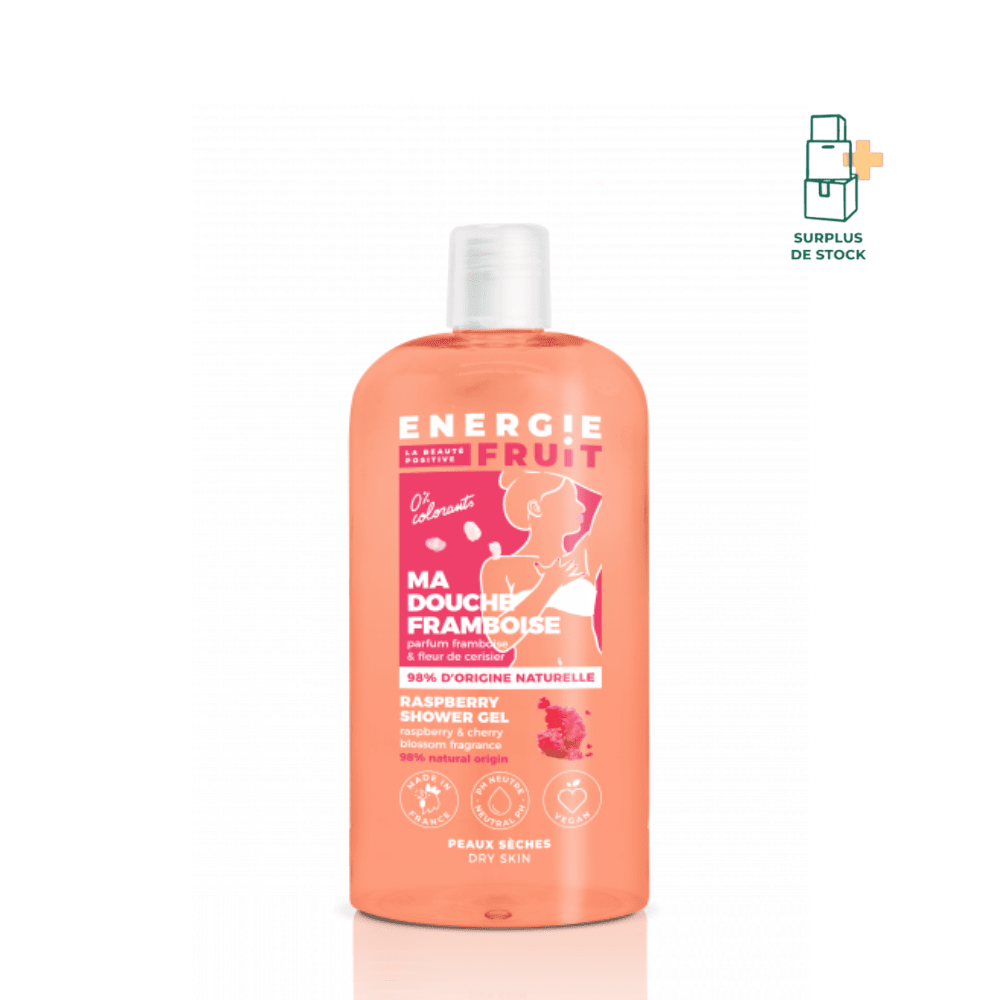 Gel Douche 98% d'origine naturelle - Framboise et fleur de cerisier Soin Nettoyant ENERGIE FRUIT 