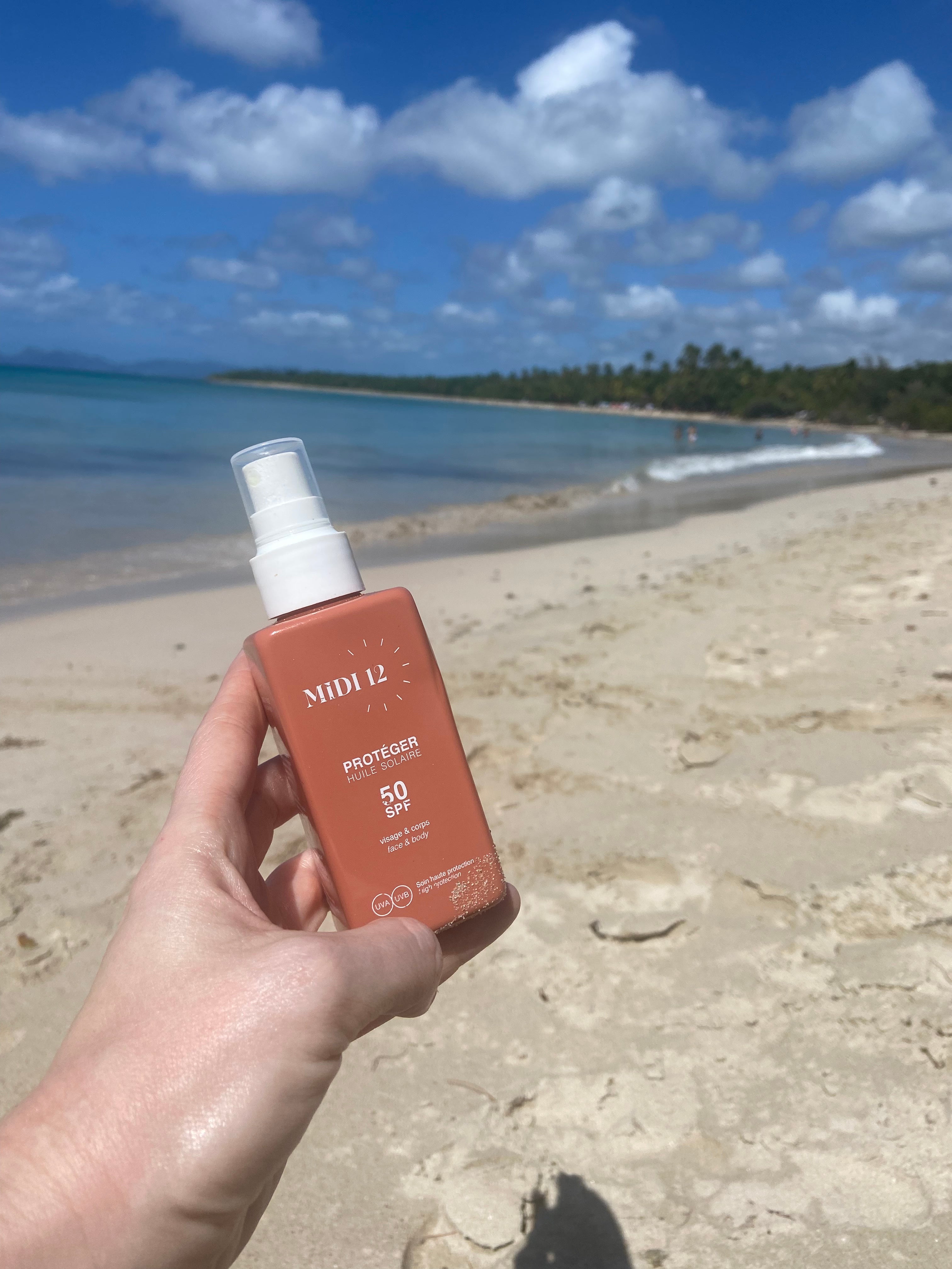 Huile Protectrice Visage et Corps SPF 50 protection solaire MIDI12 