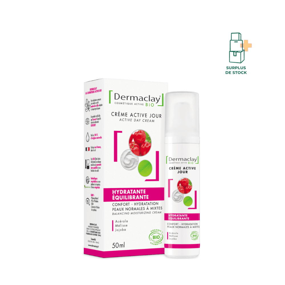 Crème Jour Hydratante Equilibrante Visage - Certifiée BIO Soin Visage Dermaclay 50 ml 